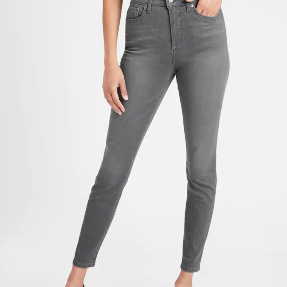 Gray Banana Republic High Rise Skinny Jeans